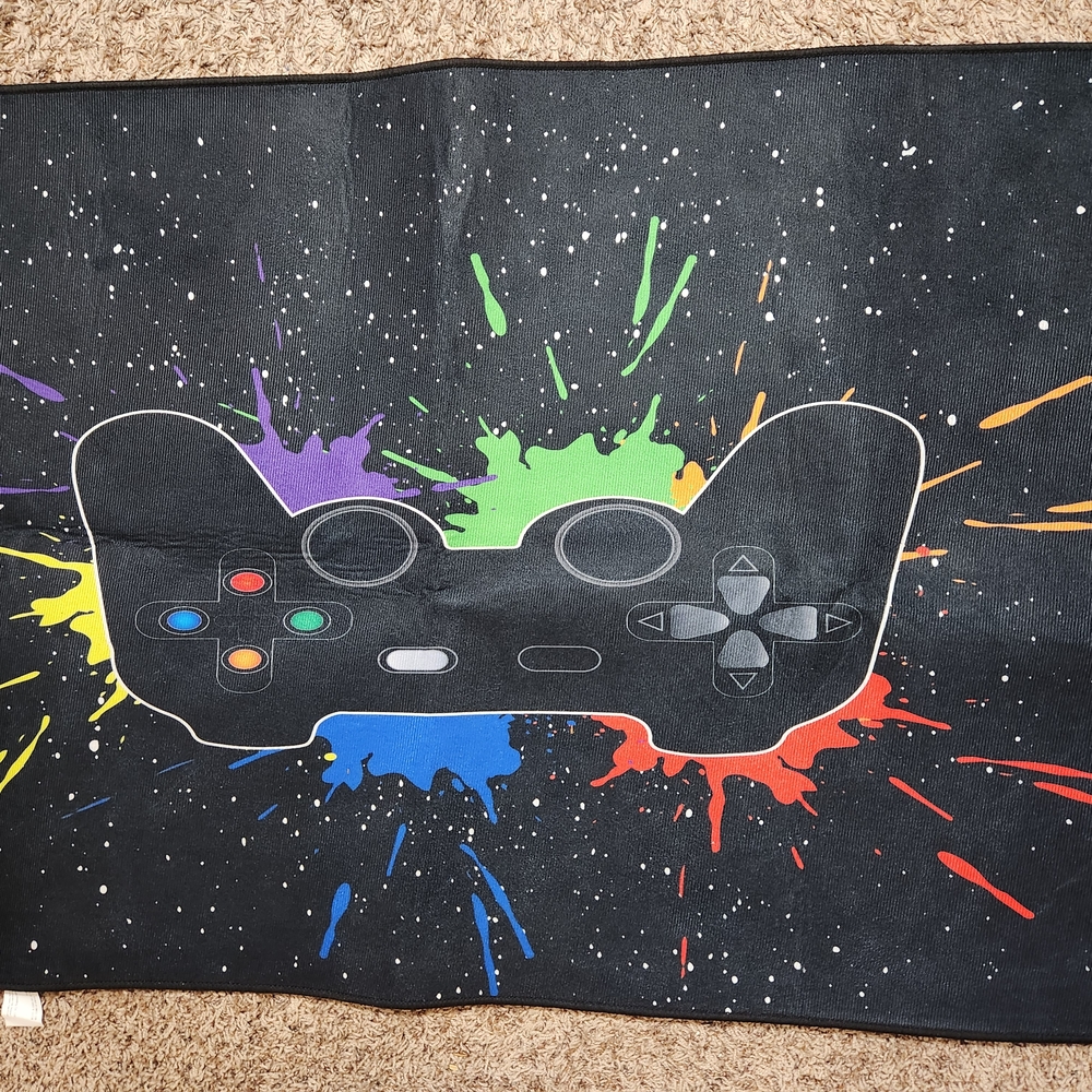 Colorful Gaming Controller Mat And Curtains Bundle - Picture 4 of 9